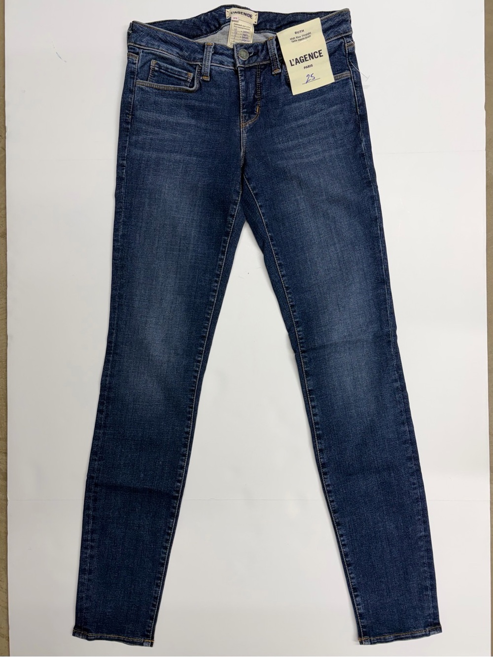 NEW L’Agence Ruth Straight skinny Leg Jean 25 stretch denim